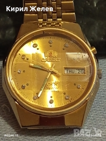 Колекционерски часовник мъжки ORIENT CRISTAL работи перфектно състояние за КОЛЕКЦИЯ 51546, снимка 4 - Мъжки - 52377715
