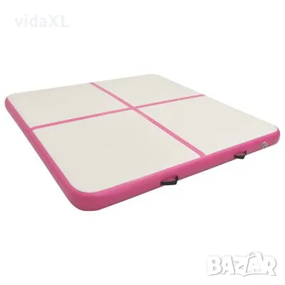 vidaXL Надуваем дюшек за гимнастика с помпа, 200x200x20 см, PVC, розов(SKU:92700), снимка 2 - Йога - 48757061