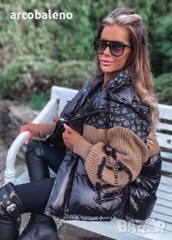 Дамско зимно яке от първокласен комбиниран материал