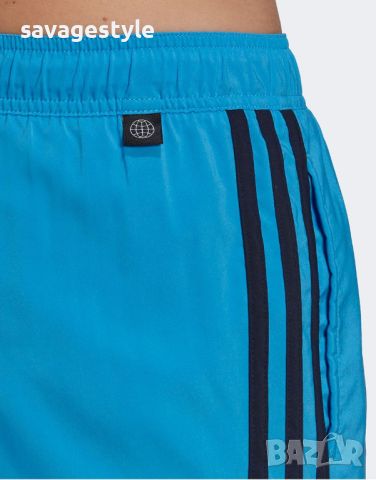 Мъжки къси панталони ADIDAS Classic-Length 3-Stripes Swim Shorts Blue, снимка 3 - Други - 45762370