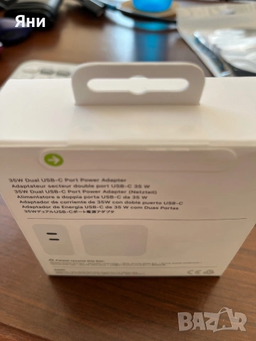 Зарядно Apple 35W Dual USB-C Power Adapter оригинал, снимка 5 - Оригинални зарядни - 53704813