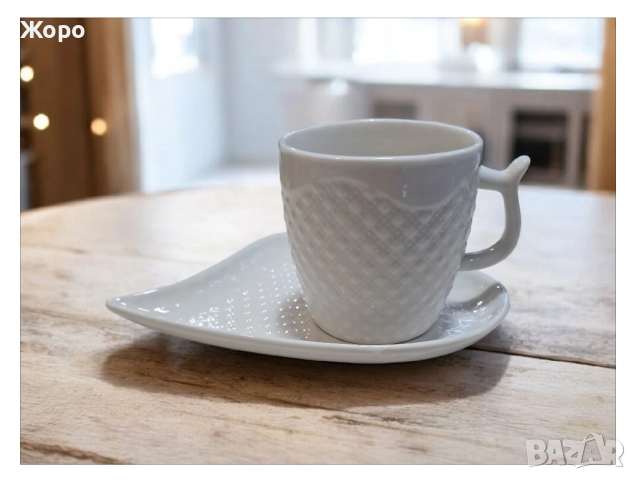 Сервиз за кафе 12 части бял ,различни форми, снимка 10 - Сервизи - 52615613