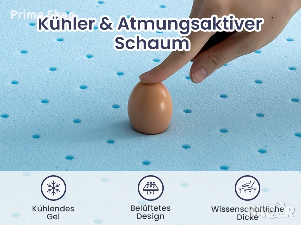 140x200x7см - Топ матрак BedStory, охлаждаща мемори пяна, перящ се калъф , снимка 10 - Матраци - 53748950