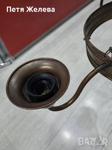 Стари месингови полилей, снимка 3 - Антикварни и старинни предмети - 53326013