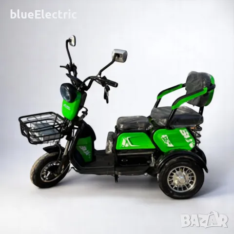 Електрическа триместна триколка blueElectric C1 1800W | 48V | 24Ah | GREEN, снимка 2 - Мотоциклети и мототехника - 50018035