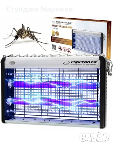 Лампа против насекоми UV Esperanza EHQ006 Hunter, 20W, 38,5х7,5х25см., 2 ГОДИНИ ГАРАНЦИЯ, снимка 2 - Друга електроника - 49087109