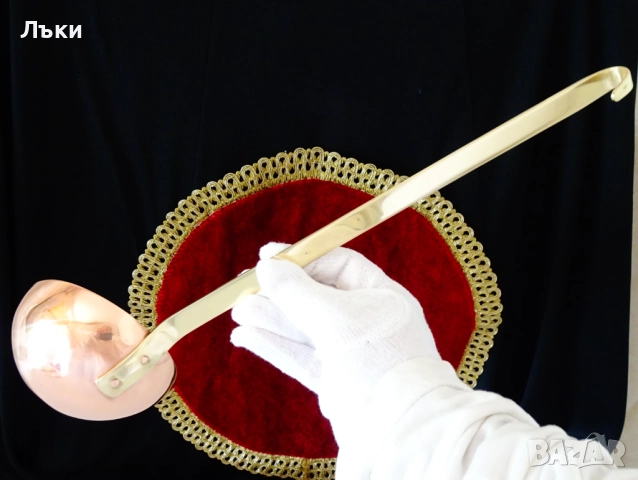 Голям меден черпак чиста червена мед. , снимка 5 - Антикварни и старинни предмети - 51773032