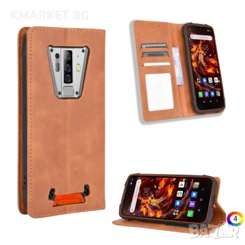 Blackview BV6900 Retro Style Wallet Кожен Калъф и Протектор, снимка 5 - Калъфи, кейсове - 48149879