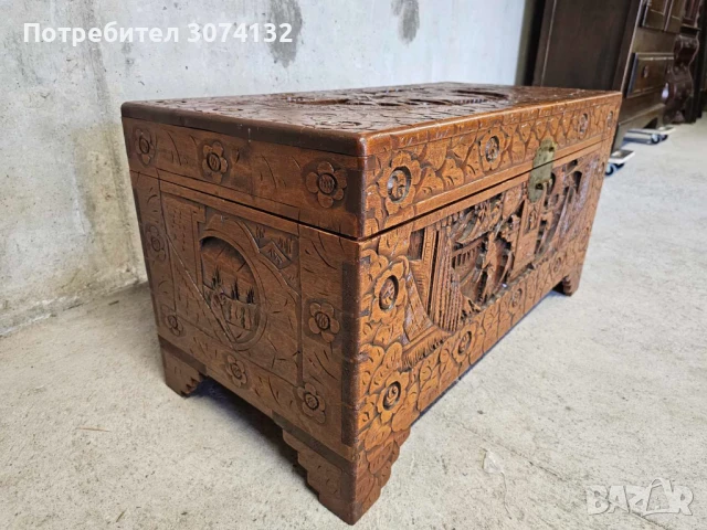 Оргинална Китайска ракла с дърворезба, снимка 4 - Ракли - 51395856