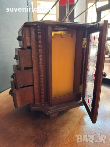 старинна дървена кутия за бижута четиристранна, снимка 3 - Антикварни и старинни предмети - 51093014