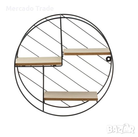 Декоративен етажерка Mercado Trade, За стена, Кръгла, 3 нива, Черен, снимка 2 - Декорация за дома - 46304973