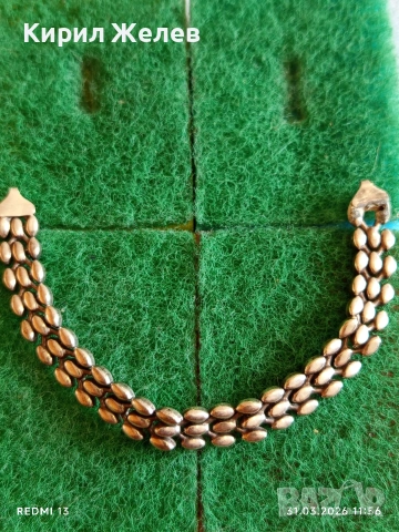 Сребърна гривна плетка тип пантерна винтидж стил майсторска изработка 54202