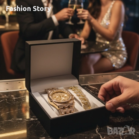 Универсален комплект часовник и гривна с кубинска плетка, снимка 5 - Романтични подаръци - 51935362