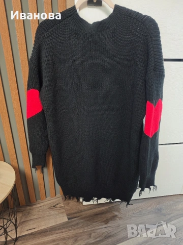 Дамски пуловер тип туника, снимка 3 - Блузи с дълъг ръкав и пуловери - 53139372