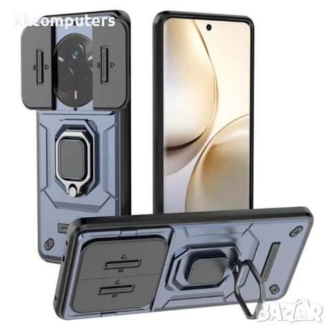 Realme 14 Pro 5G Удароустойчив Ring Holder PC + TPU/ Kickstand Калъф и Протектор, снимка 5 - Калъфи, кейсове - 50701587