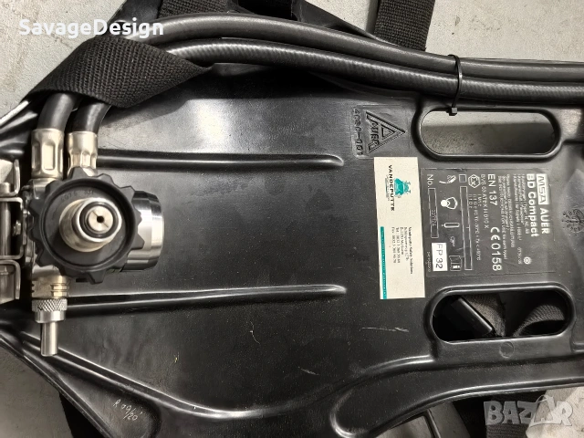 Dräger бутилка е композитна карбонова 6.8 литра / 300 bar с аксесоари, снимка 11 - Водни спортове - 53107641