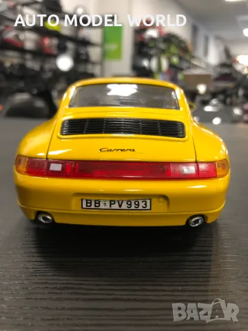 BBURAGO метална колекционерска количка PORSCHE CARRERA 911 1993г. 1:18, снимка 5 - Колекции - 47379866