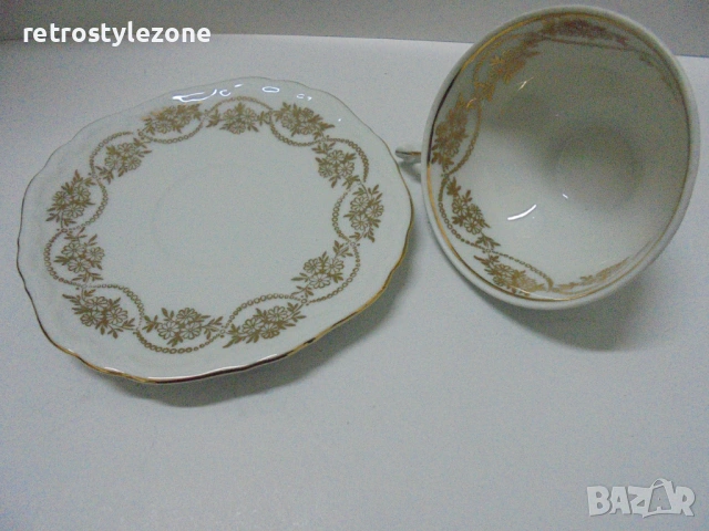 № 8568 Двоен порцеланов сет – чаша с чинийка Bareuther , снимка 3 - Други ценни предмети - 54208067