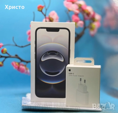 НОВ!!! Apple iPhone 16e, 128GB, 5G, Black + подарък оригинален адаптер Apple