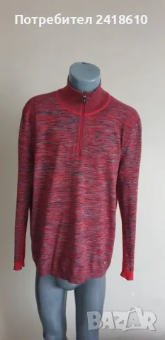 Hugo Boss Zonard Red Half Zip Cotton Knit  Mens Size XL ОРИГИНАЛ! Мъжко Горнище с 3/4 Цип!, снимка 11 - Спортни дрехи, екипи - 48720068