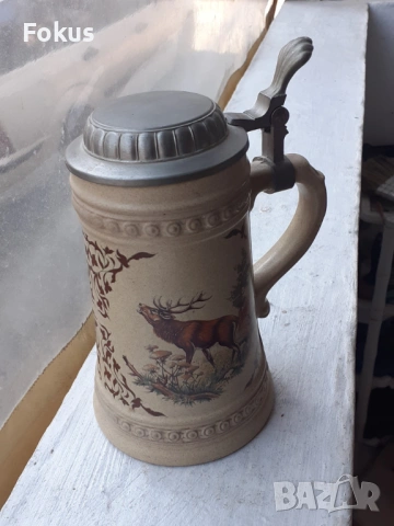 Старя рядка колекционерска халба за бира WMF ловна тематика