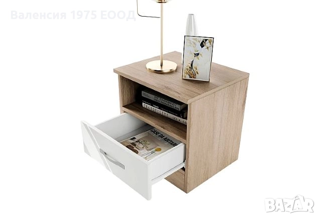 Нощно шкафче Сити 3007 сонома, орех или комбинация бяло/ арвен, снимка 12 - Шкафове - 18790416