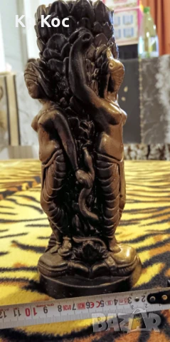 Винтидж ваза/свещник с флорални и индуистки орнаменти, снимка 11 - Антикварни и старинни предмети - 50989131