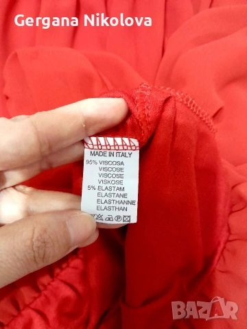 Нова блуза червена, снимка 4 - Блузи с дълъг ръкав и пуловери - 53119214