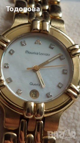 Оригинален Дамски кварцов часовник "Maurice Lacroix"26мм,циферблат перла седеф и брилянти, , снимка 14 - Дамски - 52807138