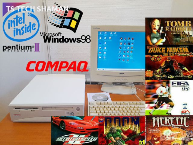 ⭐Продавам ретро компютър Compaq Deskpro EN P600 с много ретро игри⭐