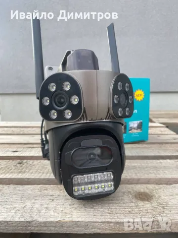 Тройна Външна WiFi Камера с три ектрана 10MP, ICSee, снимка 1