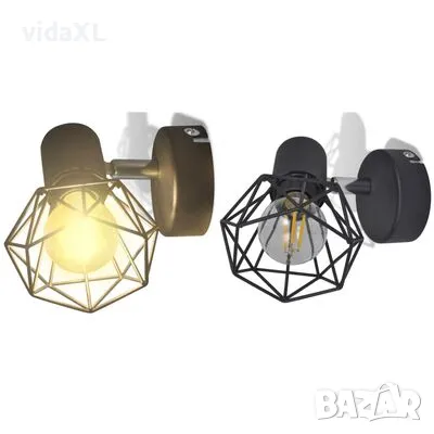 vidaXL 2 черни аплика с телена рамка индустриални LED крушка филамент（SKU:242265）, снимка 3 - Други - 48672842