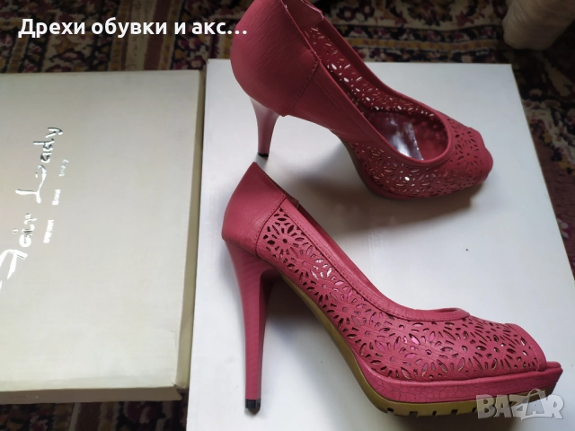 Розови сандали на висок ток 37 номер обувани веднъж 16лвв, снимка 7 - Сандали - 51773465