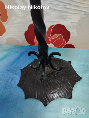 троен свещник ковано желязо 