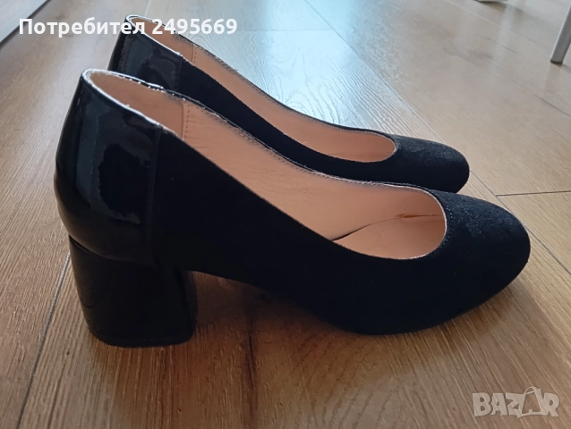 Дамски черни обувки , снимка 2 - Дамски обувки на ток - 51905299