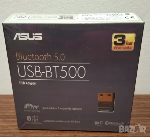 ASUS BLUETOOTH 5.0 USB Адаптер, снимка 1 - Мрежови адаптери - 48517811