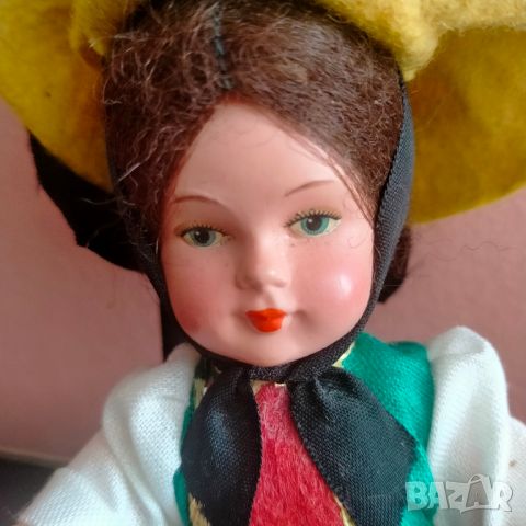 Колекционерска кукла народна носия Molls Trachten Puppen Celluloid 16 см