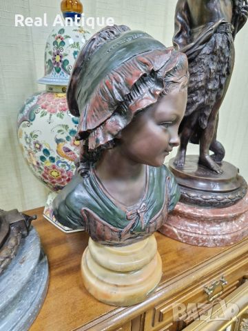 Уникален изключително красив антикварен колекционерски белгийски бюст , снимка 2 - Антикварни и старинни предмети - 45218722