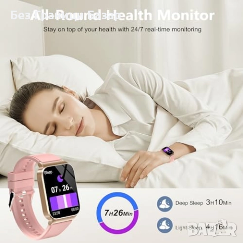 Нов Фитнес смарт часовник за Android iOS, пулс, сън и водоустойчив IP68, снимка 4 - Смарт гривни - 52520490