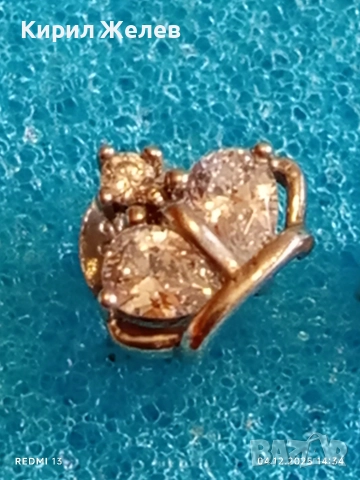 Елегантни сребърни обеци със инкрустирани кристали майстоска ръчна изработка 31152, снимка 8 - Обеци - 52650959