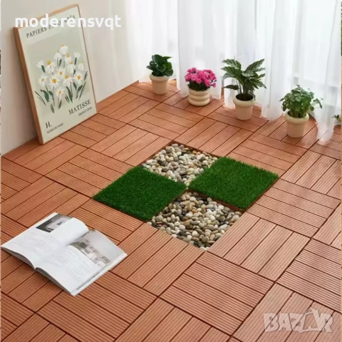 Декинг плочки светло кафяви WPC