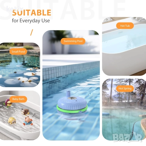 Inkbird Bluetooth плаващ термометър за басейн, IBS-P02B, снимка 4 - Басейни и аксесоари - 52973401