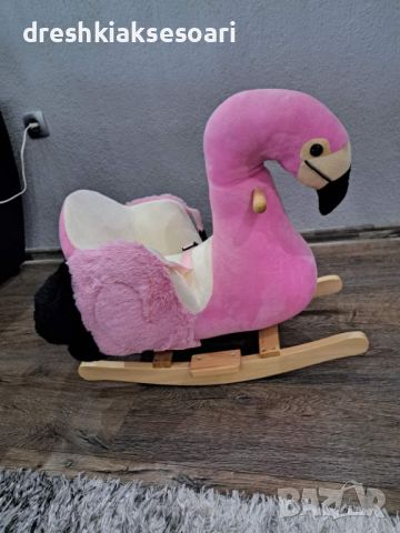 Фламинго Люлеещ се стол Homcom, Модел Фламинго, Дърво, 60x33x52 см, Розов