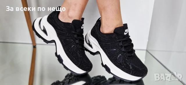 Nike Дамски Черни Маратонки С Бяла Подметка👟Дамски Спортни Обувки В Черен Цвят Найк Код P687, снимка 7 - Маратонки - 50580189
