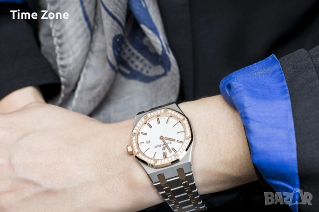 Audemars Piguet Royal Oak 33mm Two Tone White Diamond Дамски Различни Цветове, снимка 9 - Дамски - 54047404
