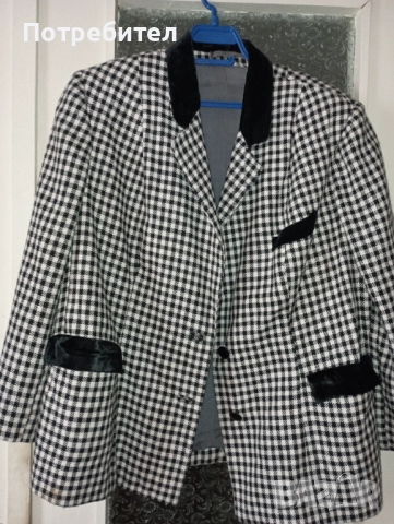 Дамски костюм – пола и сако за едри дами  /пипитен/, снимка 5 - Костюми - 52603811