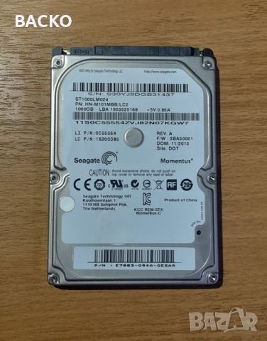 Хард диск 1TB SEAGATE 2,5", снимка 1 - Твърди дискове - 46271100