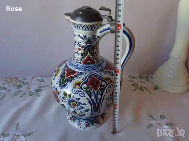 Стомна/кана с метален  капак- Antiquk  "Стар Делфт" , снимка 5 - Вази - 51425253