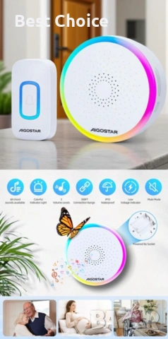 Безжичен звънец Aigostar с RGB светлина. , снимка 4 - Други - 53054991