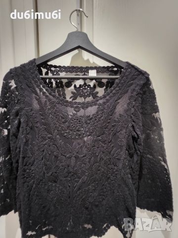 ДАНТЕЛЕНА ЕЛЕГАНТНА БЛУЗА, снимка 1 - Блузи с дълъг ръкав и пуловери - 45081408